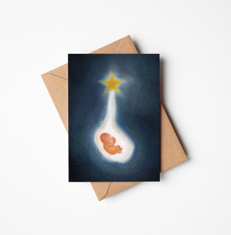 Postkaart met envelop Adventstuintje (De Druktuin)