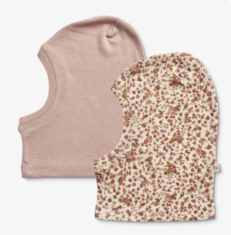 Wheat set van twee wollen balaclava's