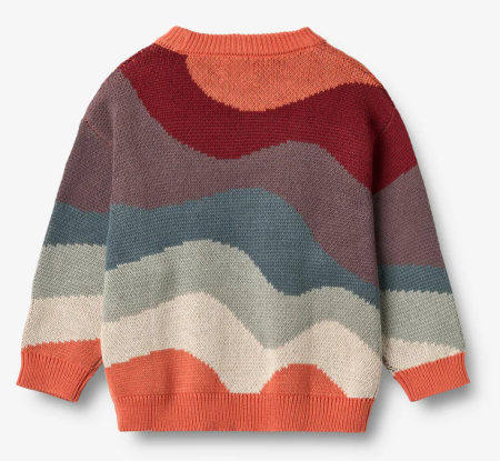 Wheat katoenen gebreide trui Knud met golven