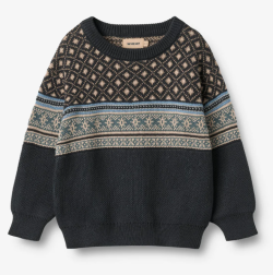 Wheat katoenen gebreide trui Julius met noors patroon