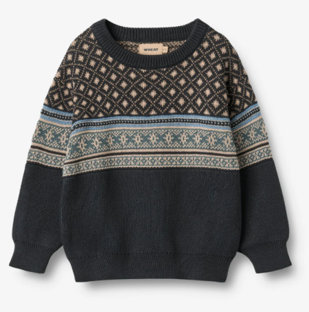 Wheat katoenen gebreide trui Julius met noors patroon