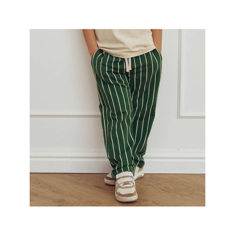 Musli kaotenen sweatpant groen met creme strepen