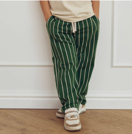 Musli kaotenen sweatpant groen met creme strepen