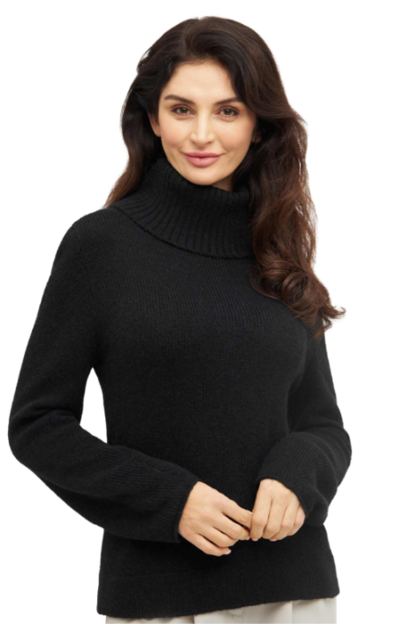 Apu kuntur Babyalpaca trui met rolkraag zwart