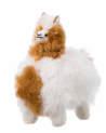 Apu kuntur knuffel Alpaca 10cm wit met bruine vlekken