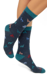 Apu Kuntur alpaca wollen sokken navy met alpaca's erop