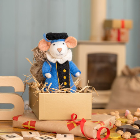 Sjaal met verhaal Pietermuis blauw