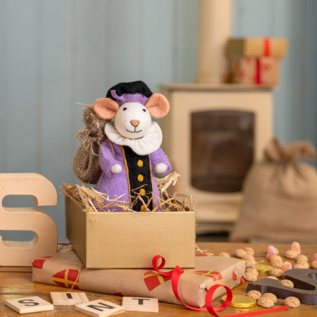 Sjaal met verhaal Pietermuis lila