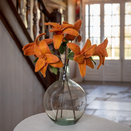 Sjaal met Verhaal tak lelie cognac