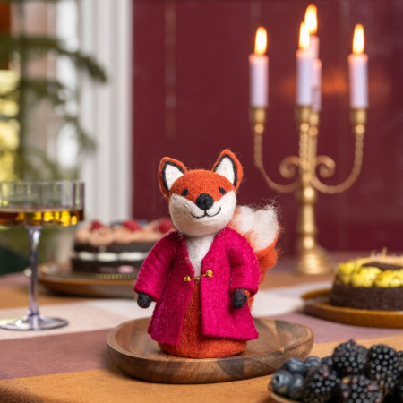Sjaal met Verhaal decoration fox burgundy