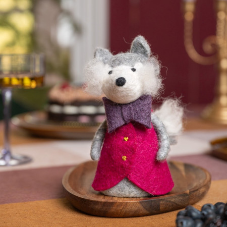 Sjaal met Verhaal decoration indian summer wolf burgundy