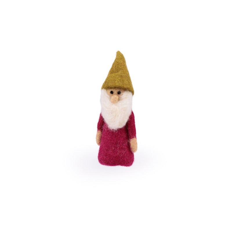Sjaal met Verhaal finger doll dwarf burgundy