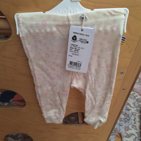 Joha outlet wol/zijde broekje naturel met roze print