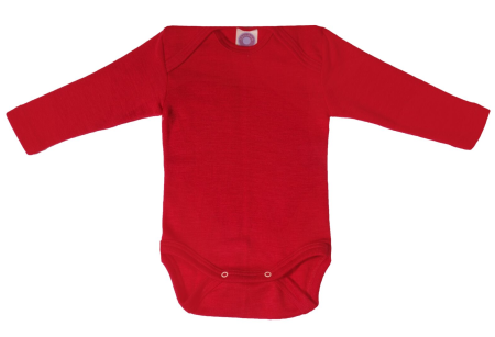 Cosilana 70% wol/30% zijde romper lange mouw rood
