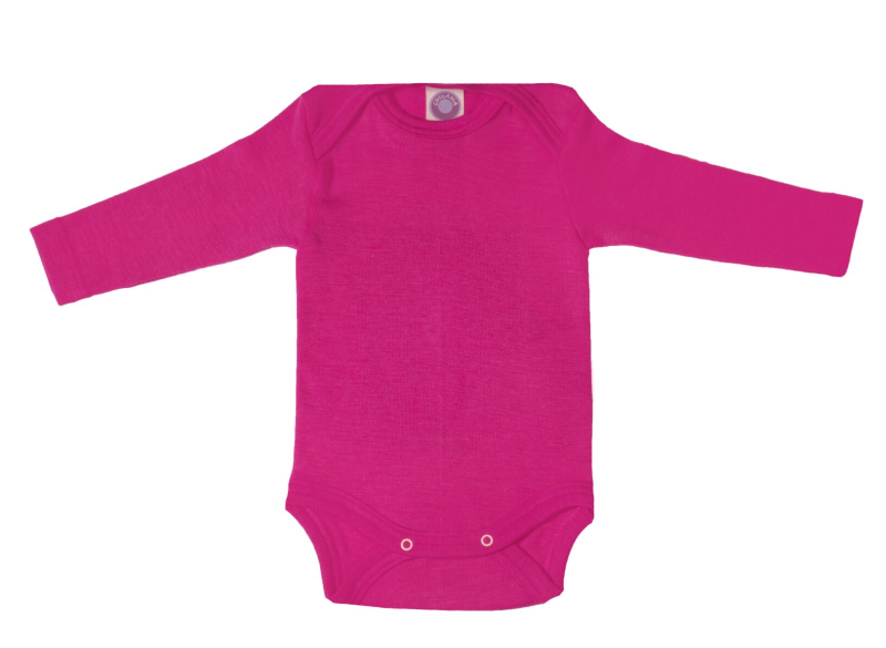 Cosilana 70% wol/30% zijde romper lange mouw roze