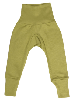 Cosilana babybroekje met boord groen 70% wol 30% zijde