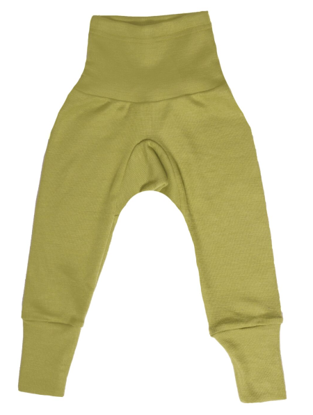 Cosilana babybroekje met boord groen 70% wol 30% zijde