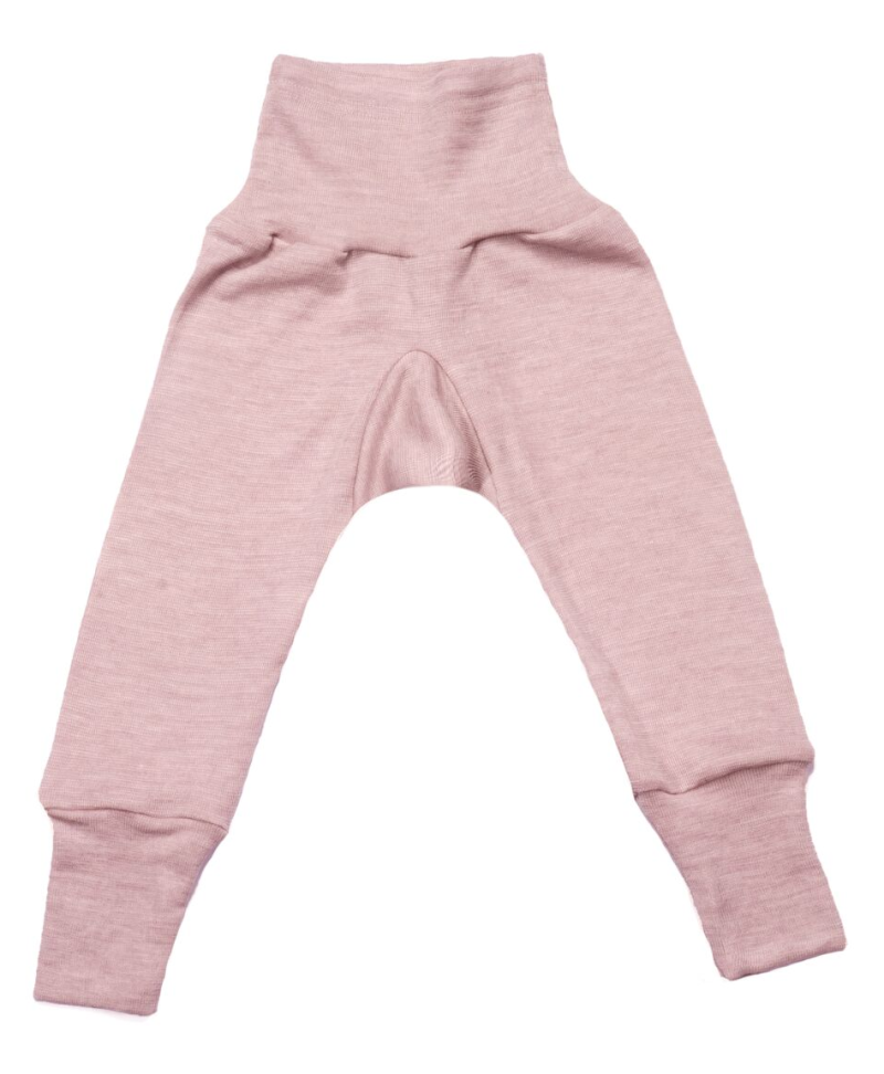 Cosilana babybroekje met boord donkerpaars 70% wol 30% zijde (71016)