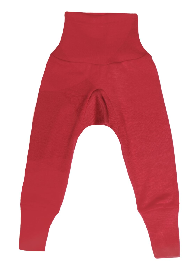 Cosilana babybroekje met boord effen rood 70% wol 30% zijde