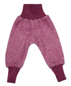 Cosilana babybroekje van wolkatoenfleece, wijnrood (48925)