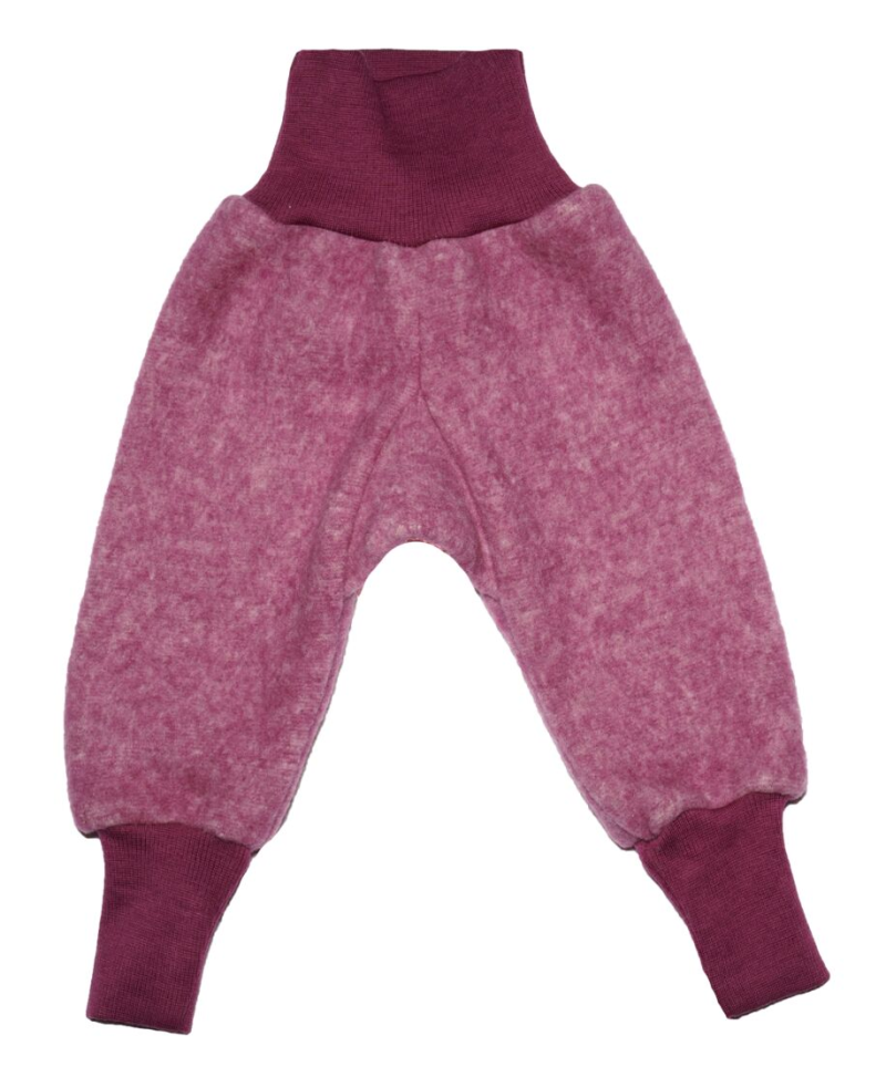 Cosilana babybroekje van wolkatoenfleece, wijnrood (48925)