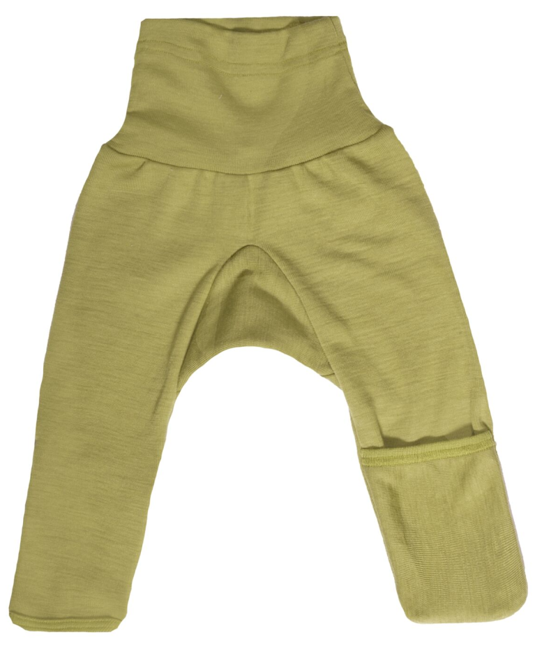 Cosilana pants with socks (foldable) 70% wool 30% silk green (71018)