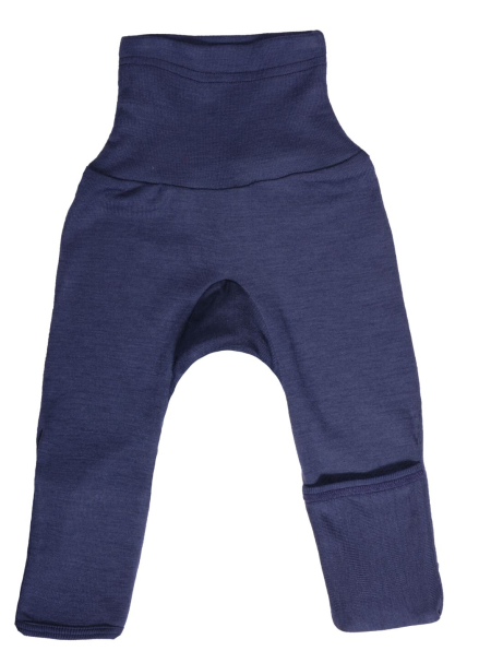 Cosilana broekje 70% wol 30% zijde met omslag om te vouwen tot maillot, navy