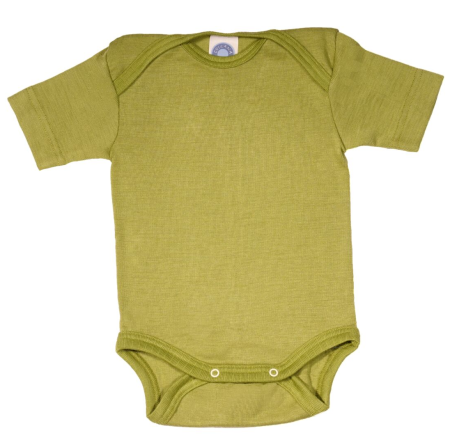 Cosilana korte mouw romper groen 70% wol 30% zijde (71052)