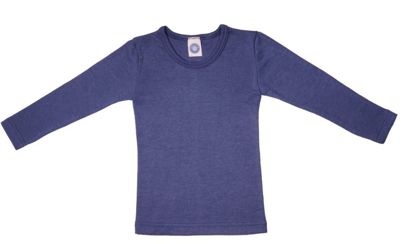 Cosilana long sleeve shirt 70% wool 30% silk blue  (71233)