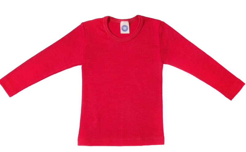 Cosilana long sleeve shirt 70% wool 30% silk red (71233)