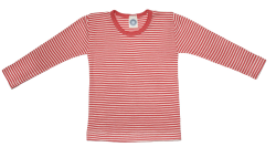 Cosilana lange mouw shirt 70% wol 30% zijde rood gestreept