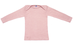 Cosilana lange mouw t-shirt met envelophals 70% wol 30% zijde  bruin gestreept (71033)