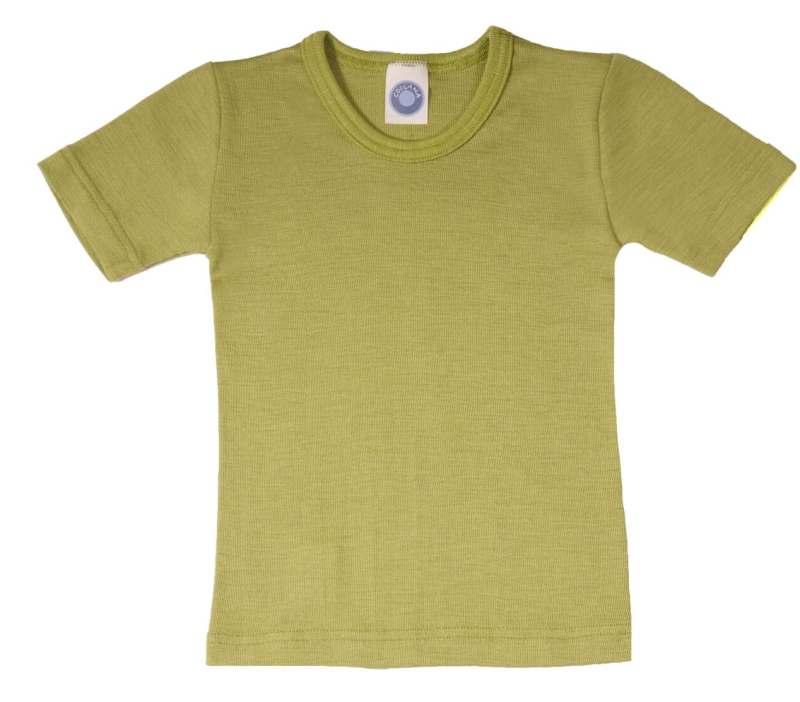 Cosilana short sleeve shirt wool silk green (71232)