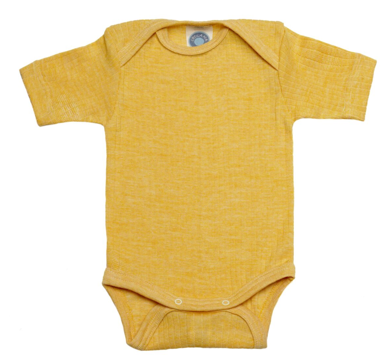 Cosilana short sleeved body cotton/wool/silk yellow (91052)