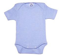 Cosilana short sleeved body cotton/wool/silk soft blue (91052)