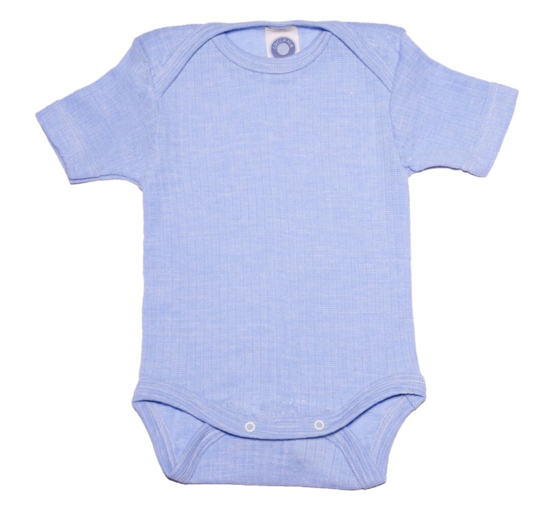 Cosilana short sleeved body cotton/wool/silk soft blue (91052)
