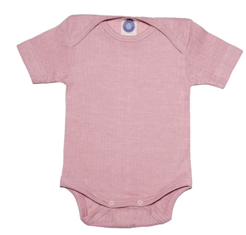 Cosilana body short sleeve cotton/wool/silk pink (91052)