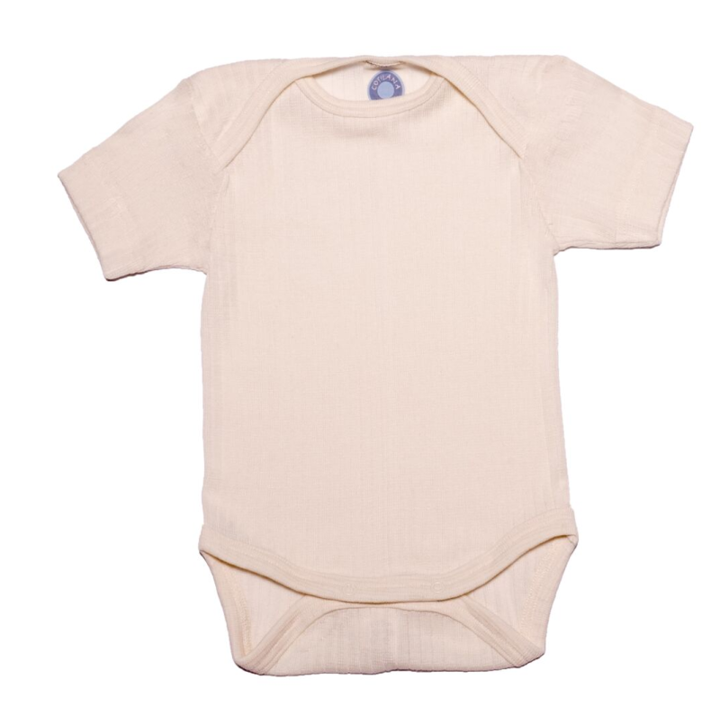 Cosilana body short sleeve cotton/wool/silk pink (91052)