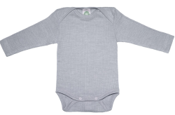 Cosilana body long sleeved brown cotton/wool/silk grey  (91053)