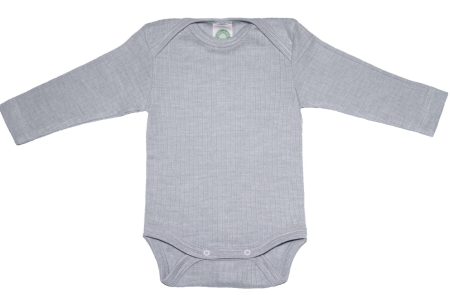 Cosilana body long sleeved brown cotton/wool/silk grey  (91053)