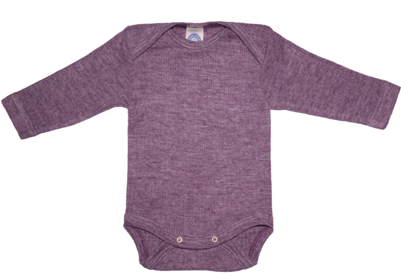 Cosilana body long sleeved purple  cotton/wool/silk (91053)