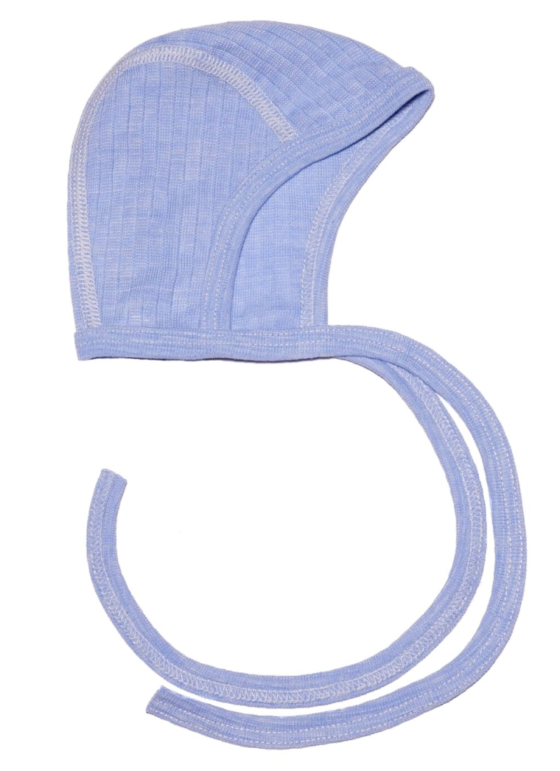 Cosilana baby bonnet cotton wool silk soft blue (91090)