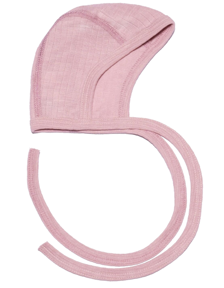 Cosilana baby bonnet cotton wool silk soft pink (91090)
