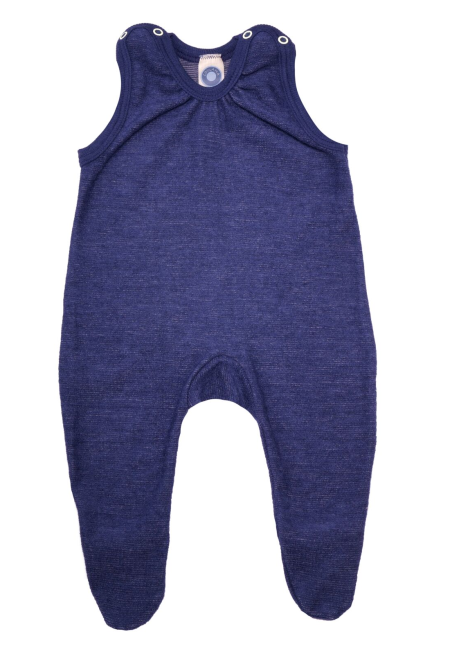 Cosilana baby romper long legs, sleeveless 100% wol navy (45090)