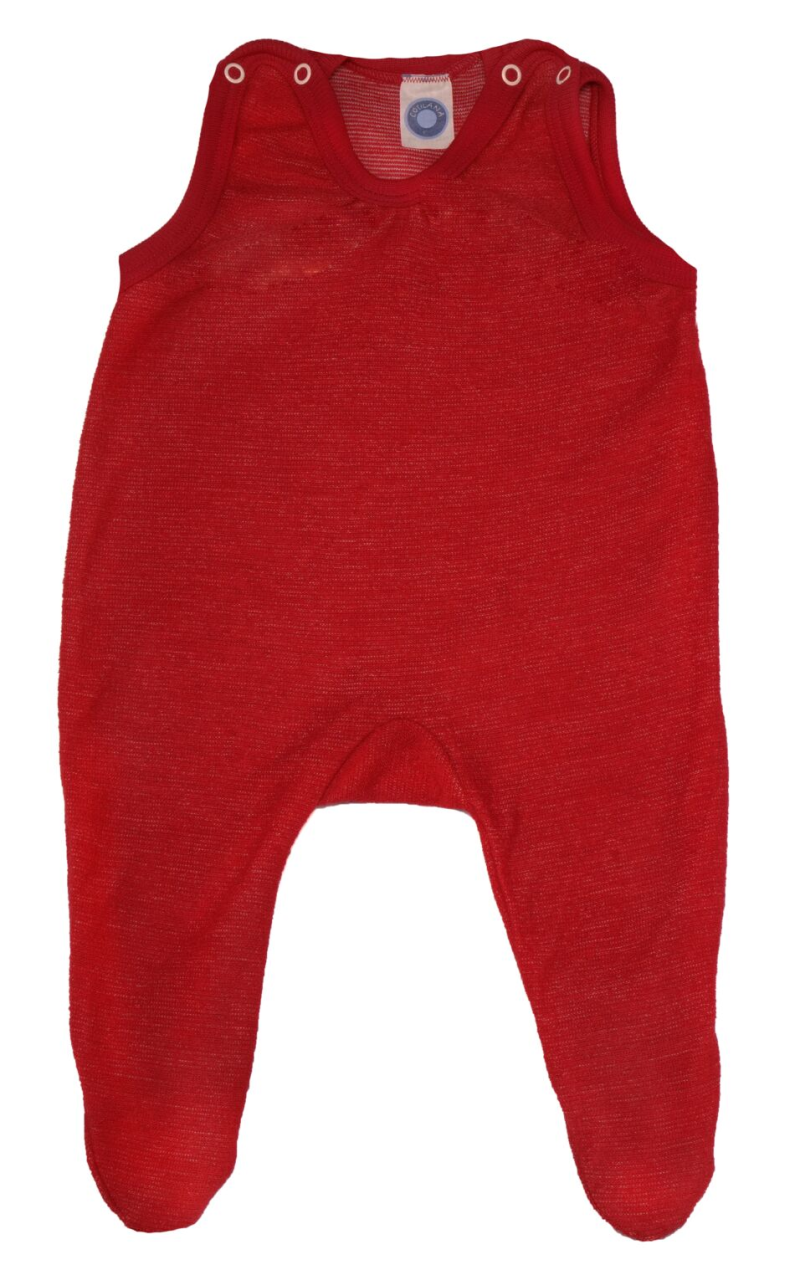 Cosilana baby romper long legs, sleeveless 100% wol red (45090)