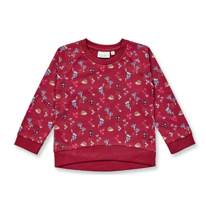 Sense Organics katoenen sweatshirt bloemetjes en egels DENA