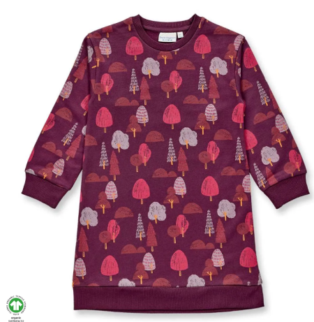 Sense Organics muslin jurk Franja blauwgrijs