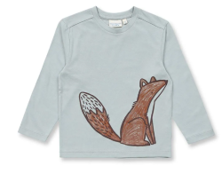 Sense Organics katoenenlongsleeve ijsgrijs met vos LUKE