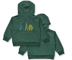 Sense Organics katoenen hoodie donkergroen met bomen HAIOO