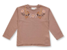 Sense Organics katoenen longsleeve nougat met bloemetjes KLARA